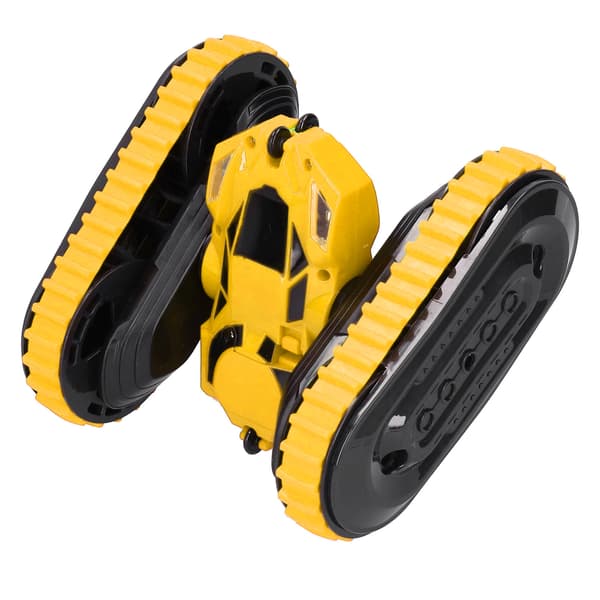 2 in 1 Double-Sided Remote Control High-Speed 360 Degree Rotating RC Stunt Car Yellow_Super Gift