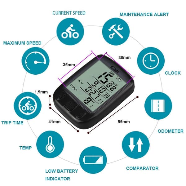 Cykelcomputere Vandtæt Speedometer Cykelcomputer Kilometertæller_Gave