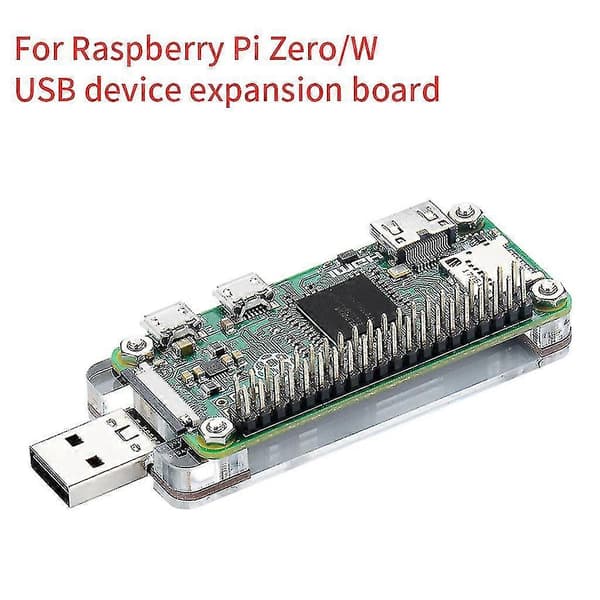 USB-udvidelseskort USB-A Addon-kort med akrylhus til Raspberry Pi Zero W