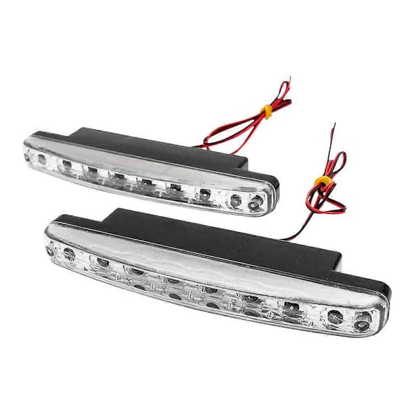 2 stk 12V 5W LED frontlyspære SMD 2x8 LED Profesjonell LED tåkelys DRL