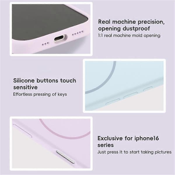 For iPhone 16 Pro Case Compatible with MagSafe Liquid Silicone Anti-Fall Phone Case - White (White)