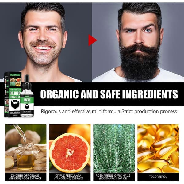 Transform Your Look with Glossy, Smooth, Attractive Beard Care for Men, 30ml