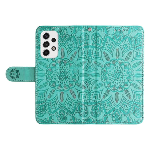 Compatible with Samsung Galaxy A53 5G Sunflower Pattern Magnetic Closure Phone Case PU Leather Stand Flip Wallet Case with Wrist Strap