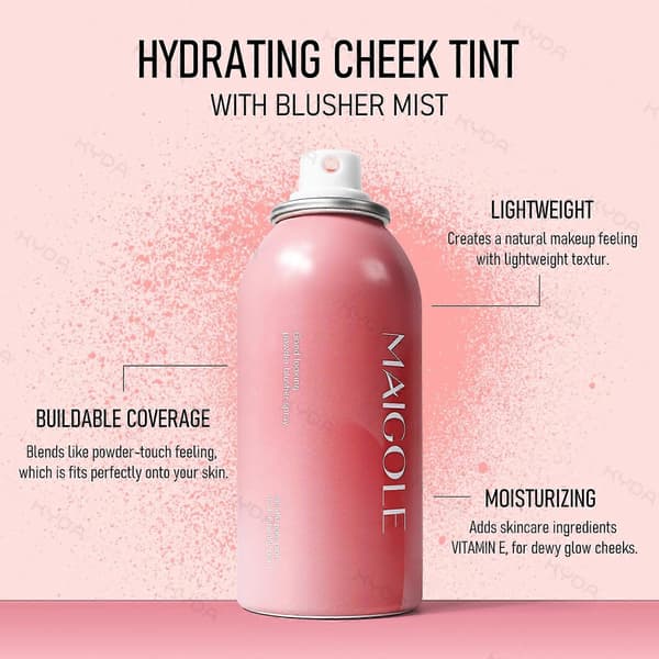 Liquid Blush Spray Cherry Blossom Pink with Hydrating Dewy Finish and Buildable Coverage 1.69oz
