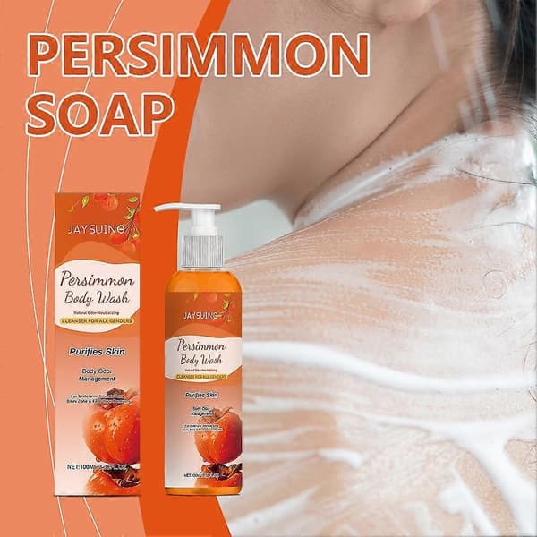 Kroppsvask med persimmon for lukt av eldre, luktfjernende deodorant-såpe