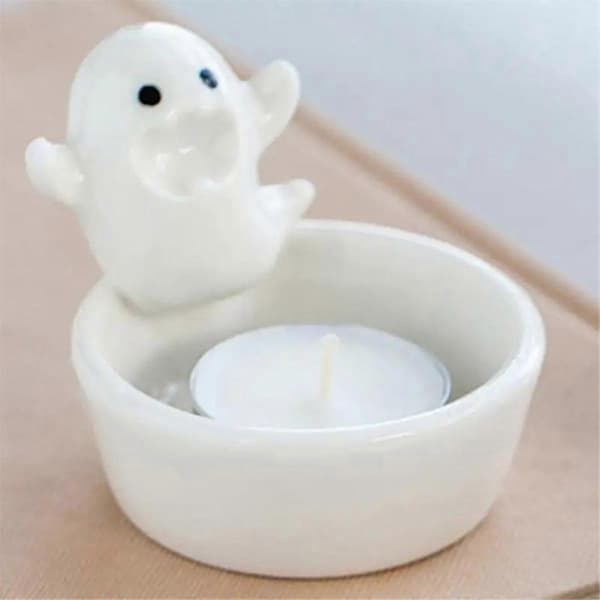 Cute Ghost Candle Holder Cartoon Aromatherapy Candle Holder Durable High Temperature Design