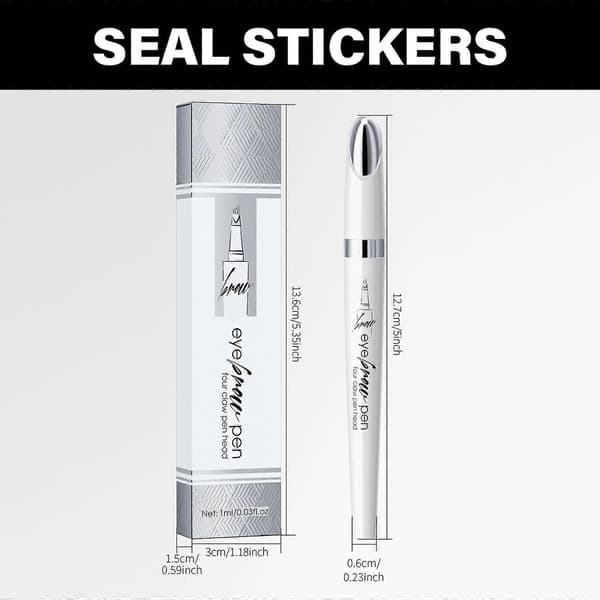 Eye-catching 4-Tip Eyebrow Pen 3D Natural Microblading Effect Waterproof and Long-lasting Eyebrow Enhancer Grey