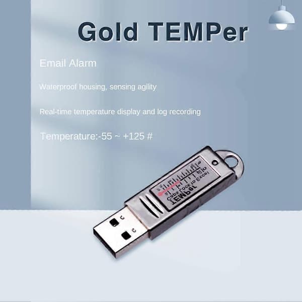 USB Termometer Datamaskin Temperatursensor Temperaturprobe Akvarium Industri Fjernmonitor Gull TEMPer Gold temper