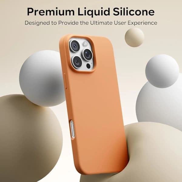 Liquid Silicone Case for 17 Pro, Shockproof Case Compatible with 17 Pro Soft Case, Full Protective Case Orange