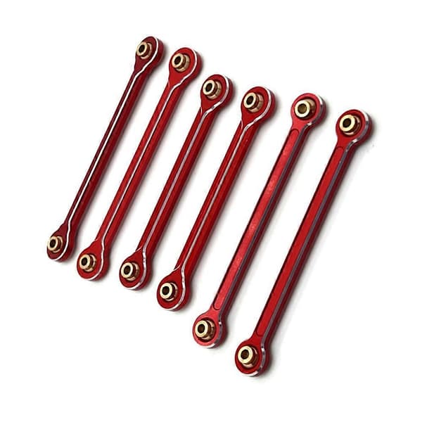 RC Bil Opgradering Trækstang Linkstang Styrestang Sæt til 1/10 10208 RC Bil Opgraderingsdele Rød Red