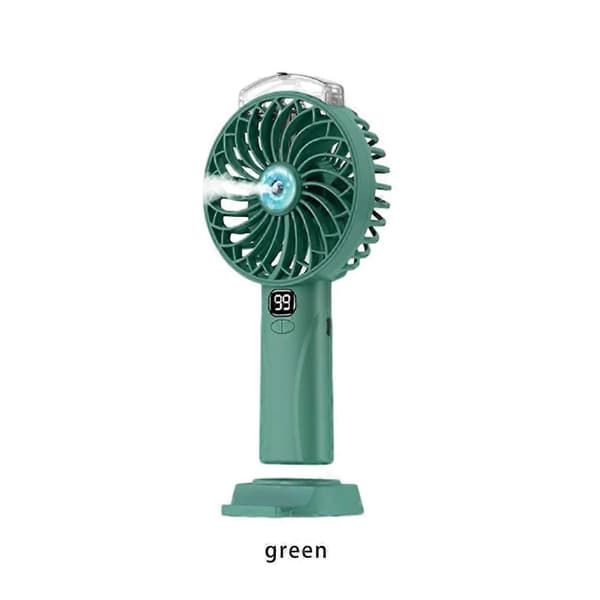 Ventilator USB Håndholdt Bærbar Genopladelig Spraytilstande Køling Indendørs Green