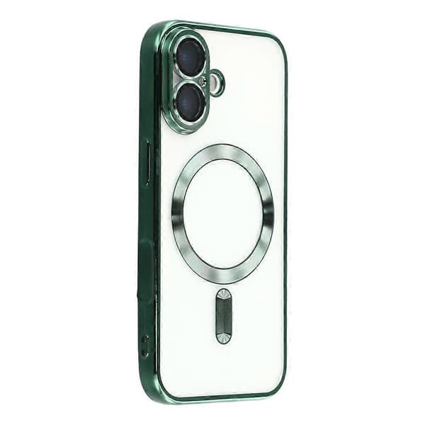 Compatible Case for iPhone 17, Compatible with MagSafe, Electroplated TPU Phone Case with Lens Protector (Green)