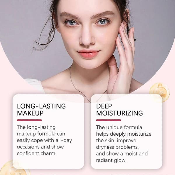 Moisturizing Coverage Foundation Series: Lightweight, Good Adhesion, Long-lasting, Conceals Imperfections, Hydrates Skin, and Brightens Complexion