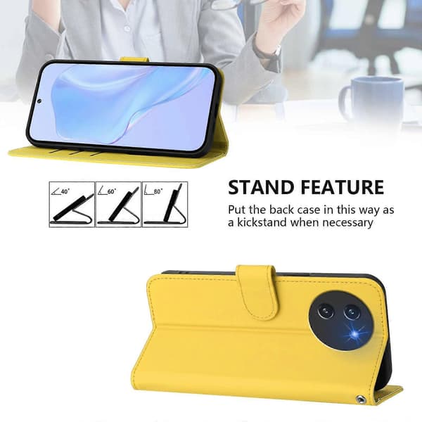 Hudfølelse Ensfarvet Læder Telefoncover med Snor (Til Doogee Note 59 / Note 59 Pro)