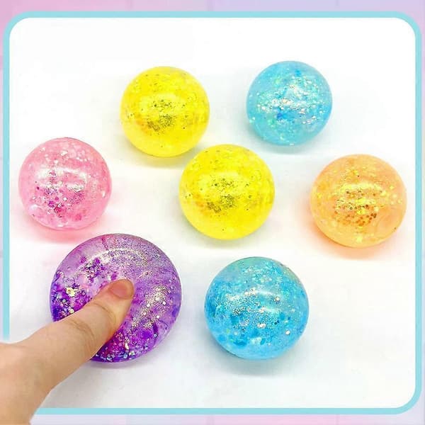 Glitter Maltose Squishy Legetøj 6Cm Tpr Til Stresslindring Sensorisk Leg Purple ball