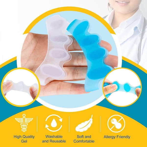 Toe Separators, 4 Pairs Soft Gel Toe Spreaders for Bunion Correction, Toe
