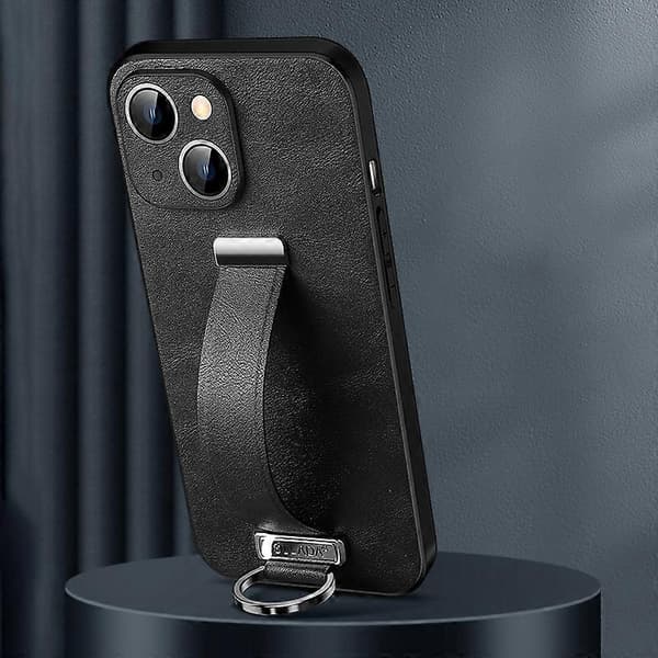 SULADA Tide Cool Series PC + Leather Texture Skin Feel Phone Case (Black, For iPhone 15)