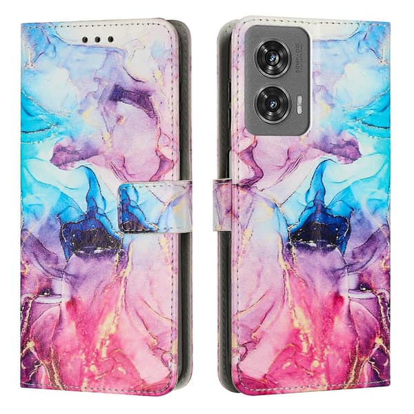 Painted Marble Pattern Leather Case (For Motorola Edge 50 Fusion)