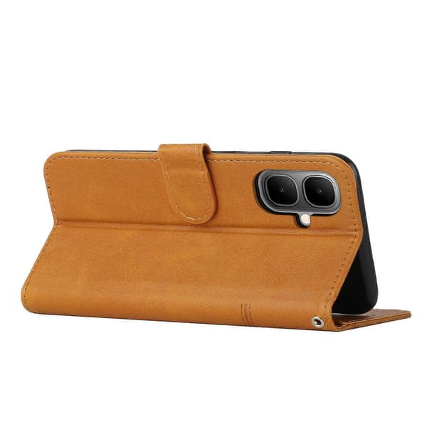 Stitched Leather Case with Buckle and Calf Texture (For Infinix Smart 10 4G)