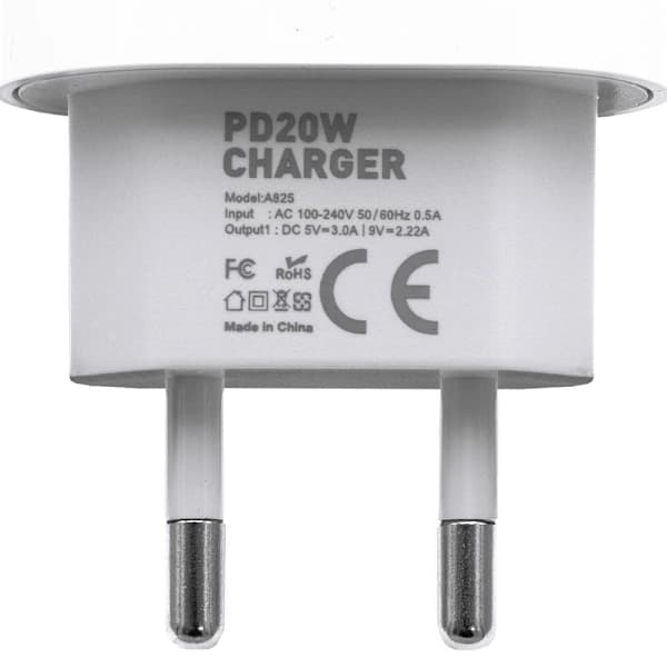 iPad Charger - Fast Charger - Power Adapter + Data Cable - 20W USB-C White