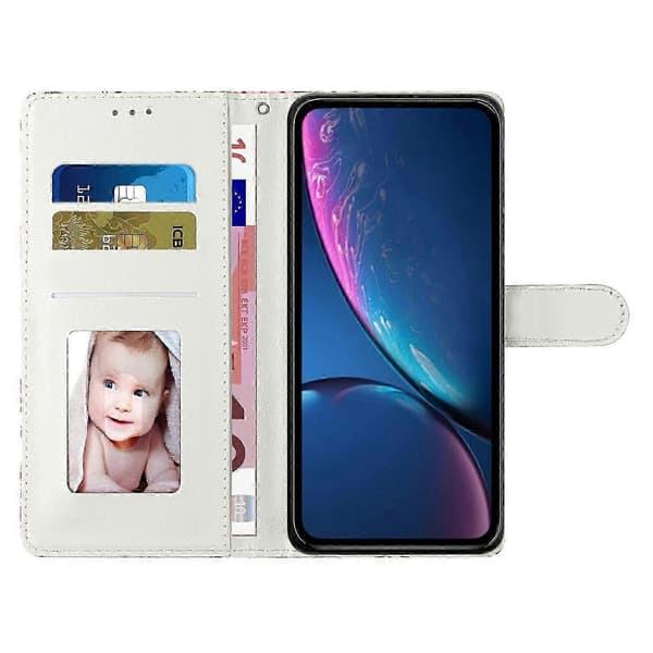 Galaxy A17 Wallet Case PU Leather Pattern Stand Cover with Strap for Fro (Blue, Blue Marble)