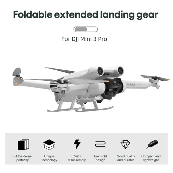 Forhøyet landingsunderstell til DJI Mini 3 Pro - Grå
