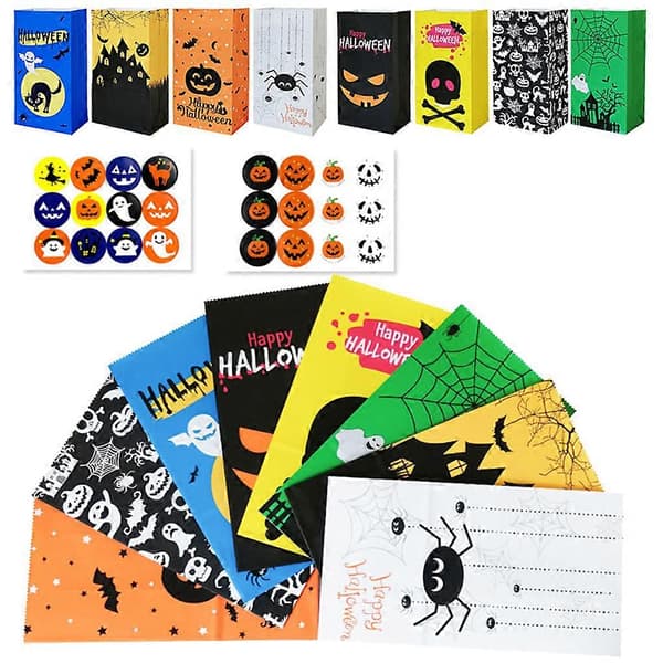 2026 Halloween Element Adventskalender Pappersgodispåsar 24 Dagar Pumpa Spöke Spindel Multicolor