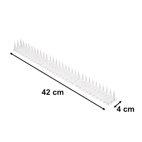 Bird Spikes Plastic White 8-pack 342 cm for Balcony, Windowsill, Railing