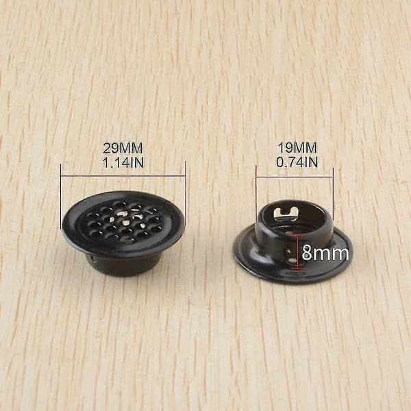 10 stk. 19-53 mm sorte cirkulære udluftningsventiler i rustfrit stål_Gave