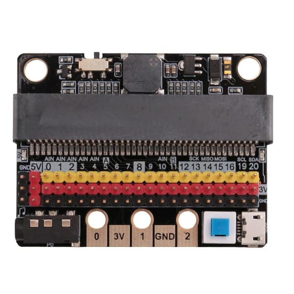 Micro-Bit udvidelseskort IOBIT V2.0 Breakout Adapter Shield med summer til børns Python grafikprogrammering black