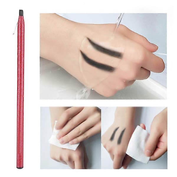 Semi-permanent Microblading Tattoo Tool Positioning Waterproof Long-lasting Eyebrow Pencil Black