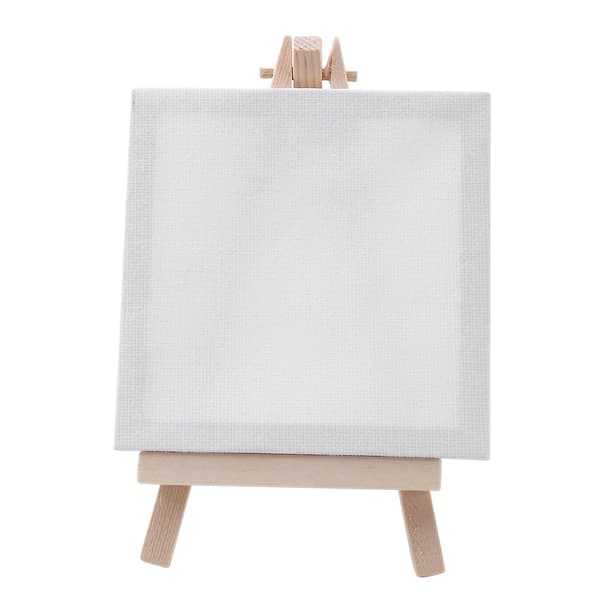 4 x 4 tum mini canvas och 8*16 cm mini trästaffli set 12-pack_present
