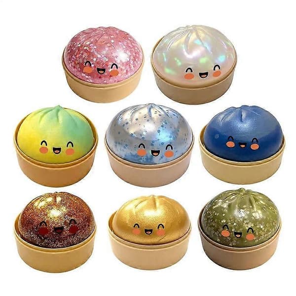 Mystery Squishy Bun Dumpling SÄLLSYNT GLITTER Begränsad upplaga presenter E