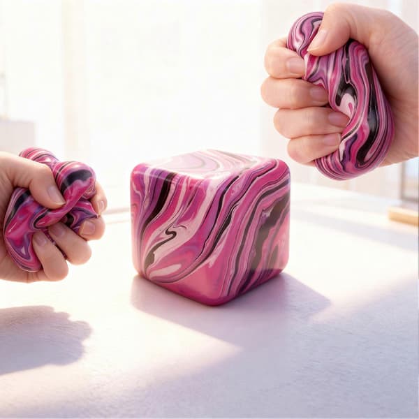 Flow Texture Stress Cube Anxiety Relief Cube Squeeze Sensory Toy Slow Rebound Decompression Stress Ball Home Office Relaxation Tool