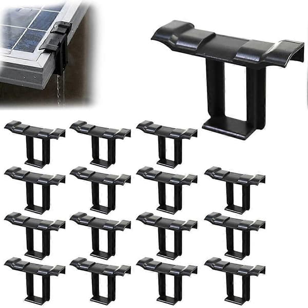 16 stk. 35 mm solpanel vanddrænsklips, PV-modulklips til vanddræn fotovoltaisk panel vanddrænsklips Svart