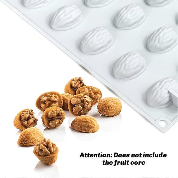 Valnøttskall Silikonform Pudding Sjokoladeform Såpe Stearinlys Former Kakedekorasjonsverktøy Kjøkken Bakeutstyr