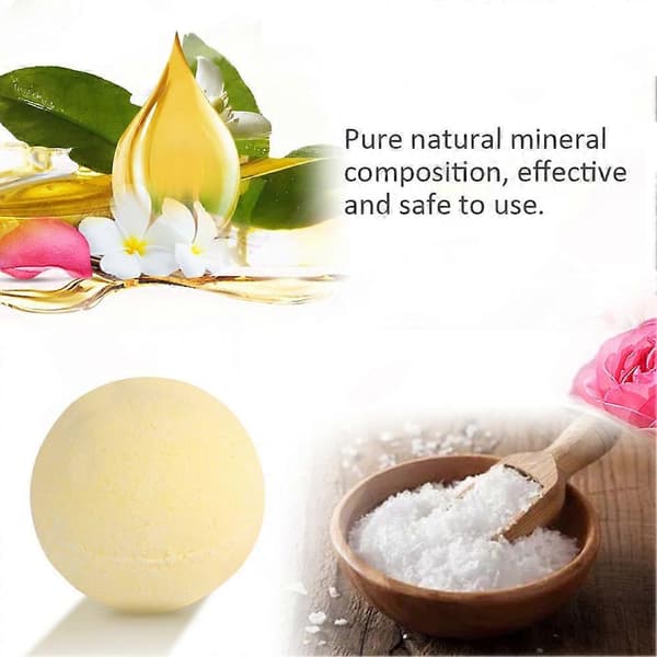 Handmade Aromatherapy Bath Bomb with Soothing Essential Oils for Deep Hydration and Soft Skin Yellow
