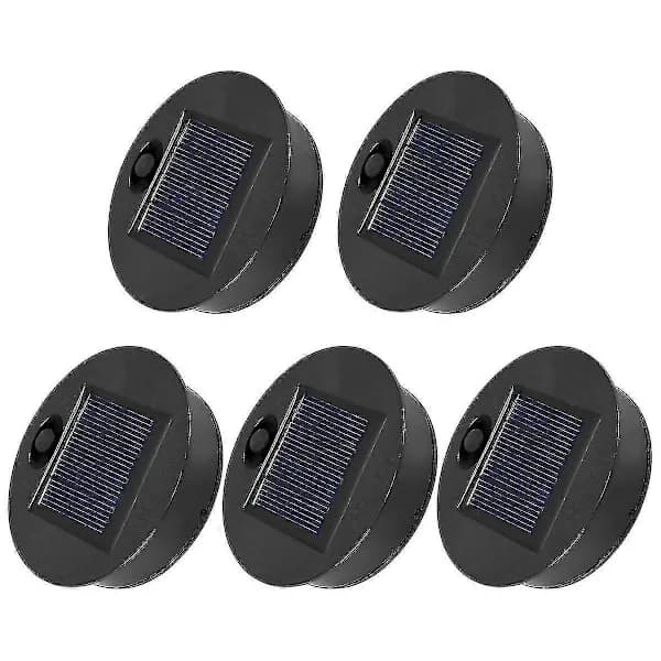 5-pack Replacement Solar Light Parts (Top Size 7cm, Bottom Size 6cm), 7 Warm White LED Waterproof