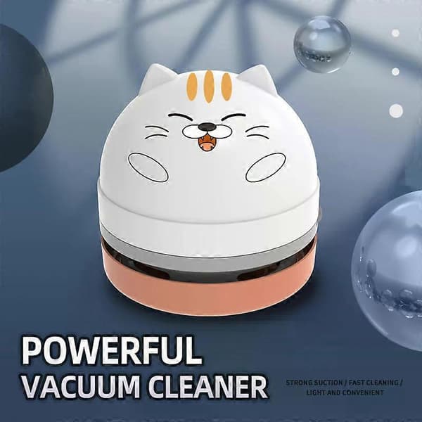 Mini Desktop Vacuum Cleaner Portable Pen Crumb Brush Automatic Office Student Table Sweeper Rubber Confetti Computer Cleaner