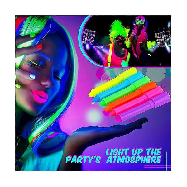 24 stk selvlysende ansiktsmaling for blacklight, ansikts- og kroppsmaling fluorescerende Halloween-maskerade