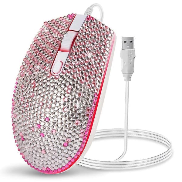 Farverig Rhinestone Mus Ergonomisk Kablet Mus Til Notebook Laptop Computer Pc