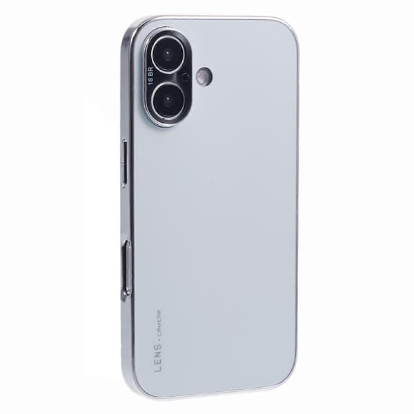 For iPhone 16 Case Acrylic+TPU+Metal Anti-Scratch Phone Cover with Electroplated Frame (Style C)