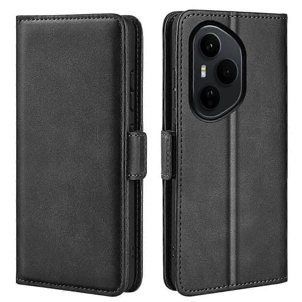 For Honor 400 Pro 5G (Global) Case Calf Texture Leather Wallet Phone Case (Black)