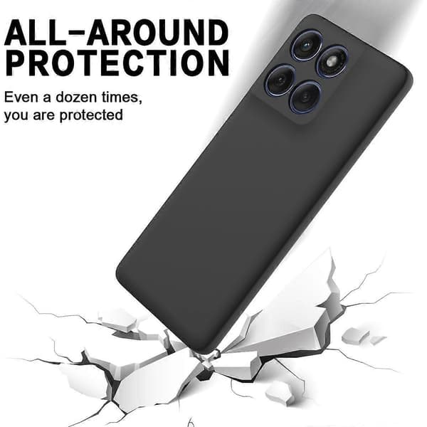 Liquid Silicone Case with Hand Strap for Motorola Edge 60s 5G (Black)