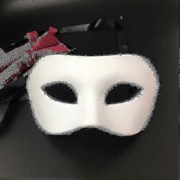Maskerade Maske for Menn - Halloween Kostyme Tilbehør silver