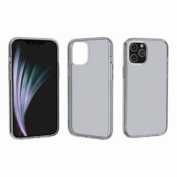 Case for iPhone 11 Pro Max PC+TPU Shockproof Transparent Phone Case (Transparent Black)