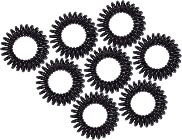 Hårbånd til kvinder - Sømløse, ingen mærker spiralhårbånd - 8-pak (sort)