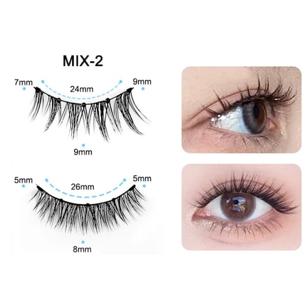 Magnetic Reusable False Eyelashes with Applicator, 2 Pairs Model 2