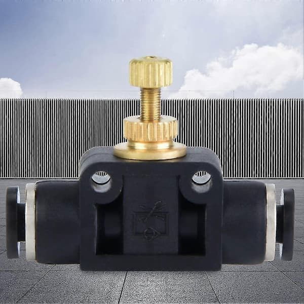 Luftflödesregulator i koppar + plast T-formad luftkoppling Luftregulator för slang (8 mm)