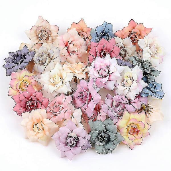10 stk kunstig blomst 4,19 cm silkerose lys rosa